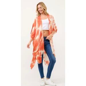Orange Festival Tie Dye Kimono
